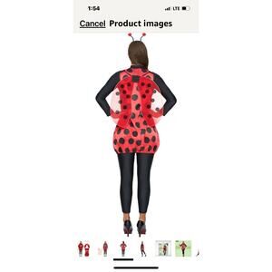 Ladybug Costume Women, Adult Halloween Costume with Ladybug Wing Medium